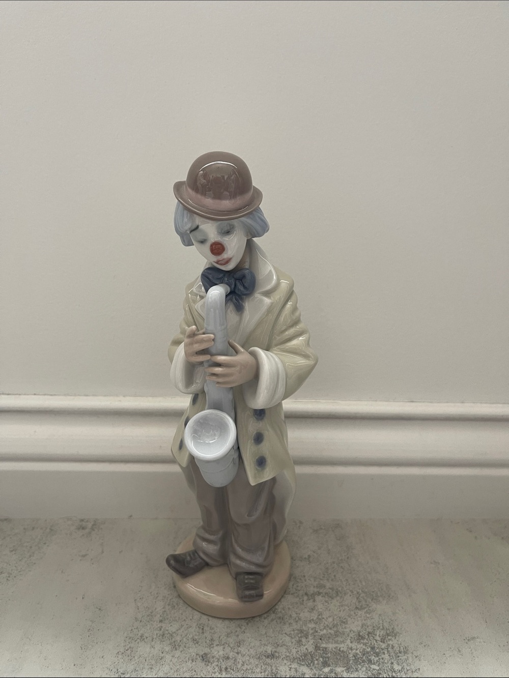 Retired Lladro Sad Saxophone Clown Figurine